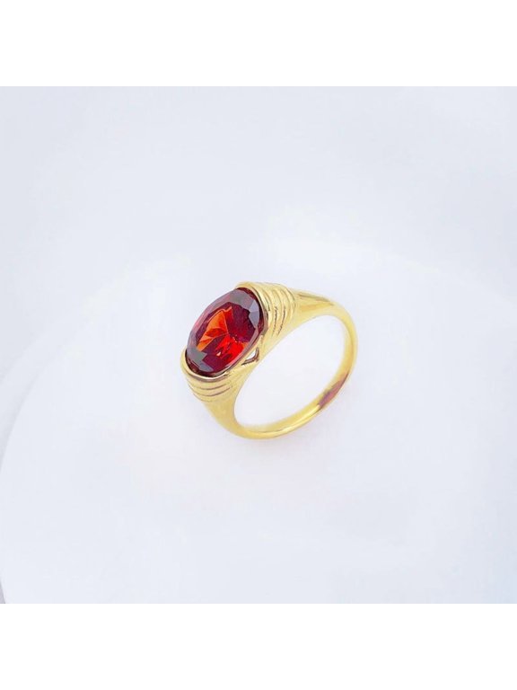 304 Stainless Steel Cubic Zirconia Finger Rings Special-Interest Fashionable for Women FireBrick US Size 7(17.3mm)