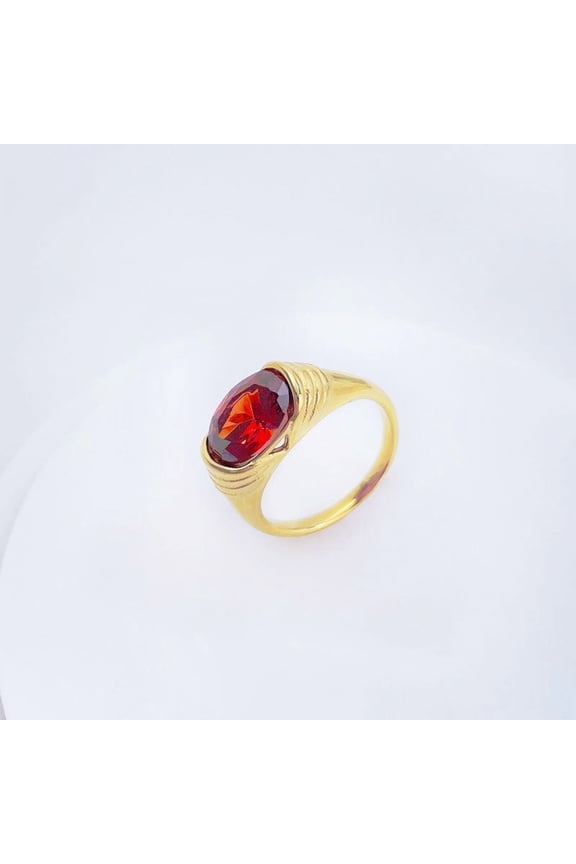 304 Stainless Steel Cubic Zirconia Finger Rings Special-Interest Fashionable for Women FireBrick US Size 7(17.3mm)