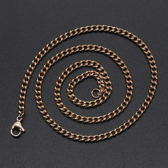 304 Stainless Steel Curb Twisted Chain Necklace Lobster Gold 18-26" 3.5Mm&nbsp; A420