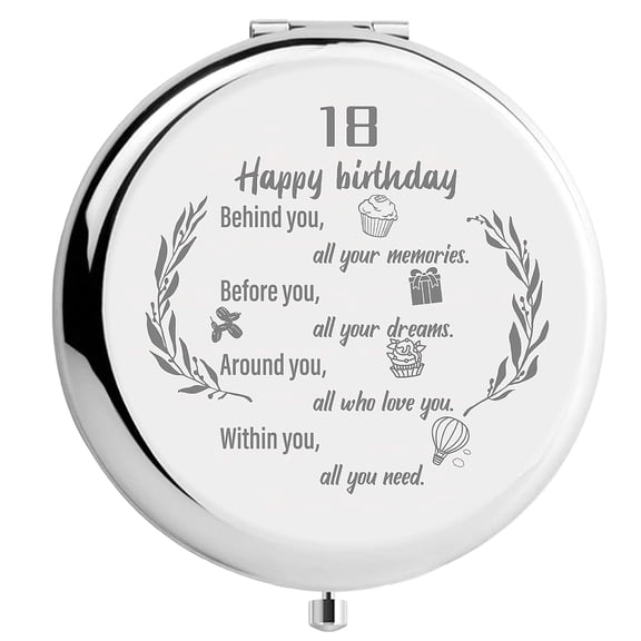 304 Stainless Steel Customization Mirror Flat Round with Word Birthday Themed Pattern 70x65mm for DIY