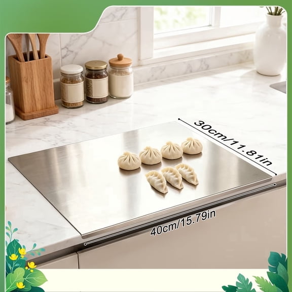 304 Stainless Steel Cutting Board Butcher Block Household Rolling Board Kitchen Supplies 15.79''*11.81''
