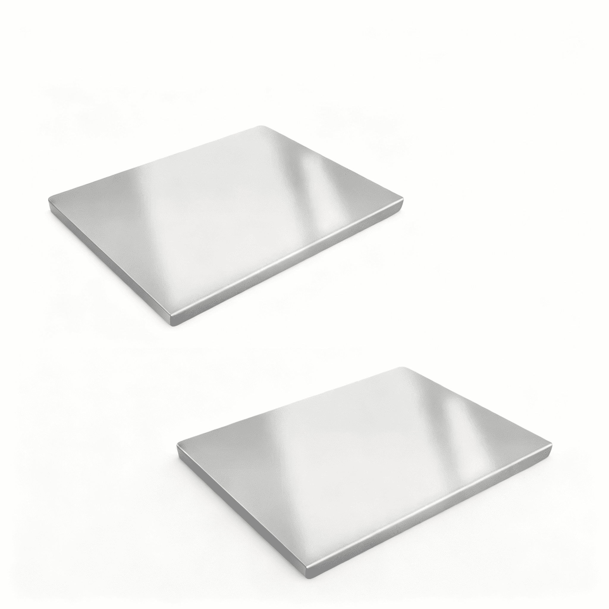 304 Stainless Steel Cutting Board with Folded Lip, 4-Layer Compression, Non-Porous, Easy Clean, Double-Sided Use for Kitchen Food Prep