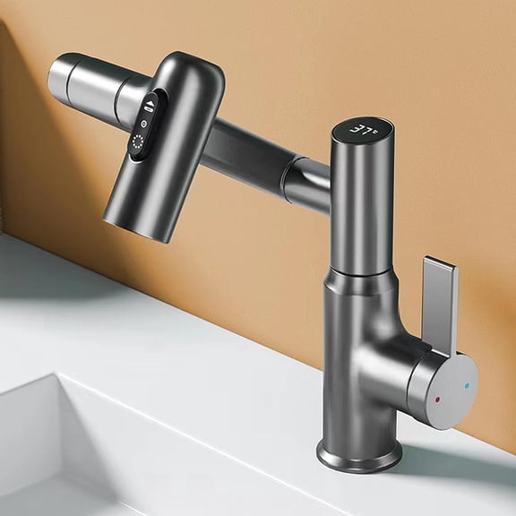 304 Stainless Steel Digital Display Faucet - 360 Swivel Arm & 3 Spray Modes