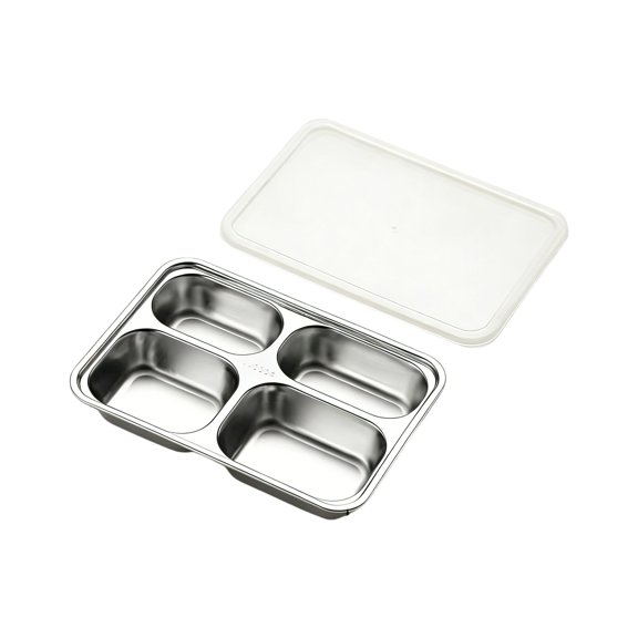 304 Stainless Steel Dinner Plates For Cafeteria Adult Sized Compartmentalized Food Plates With Lids Divided Into Five Suitable For Both Students And Adults