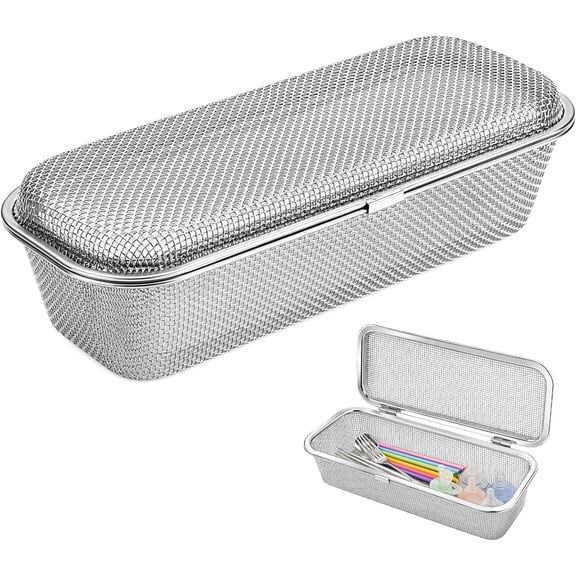 304 Stainless Steel Dishwasher Basket 12-Mesh for Chopsticks & Mini Cutlery