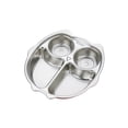 thumbnail image 1 of 304 Stainless Steel Divided Dinner Plate Separate Compartment Tray Anti Mix Food Portion Control Plate Reusable Serving Tray, 1 of 4