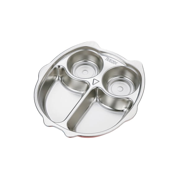 304 Stainless Steel Divided Dinner Plate Separate Compartment Tray Anti Mix Food Portion Control Plate Reusable Serving Tray