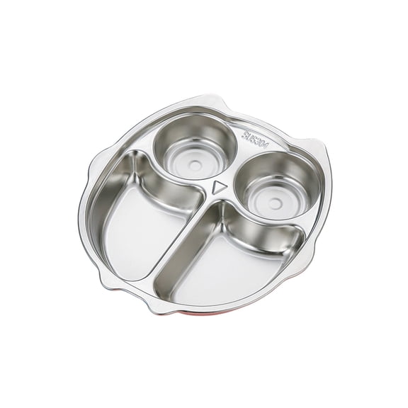 304 Stainless Steel Divided Dinner Plate Separate Compartment Tray Anti Mix Food Portion Control Plate Reusable Serving Tray