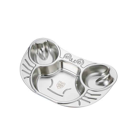 304 Stainless Steel Divided Dinner Plate Separate Compartment Tray Anti Mix Food Portion Control Plate Reusable Serving Tray