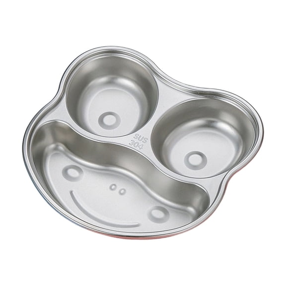 304 Stainless Steel Divided Dinner Plate Separate Compartment Tray Anti Mix Food Portion Control Plate Reusable Serving Tray