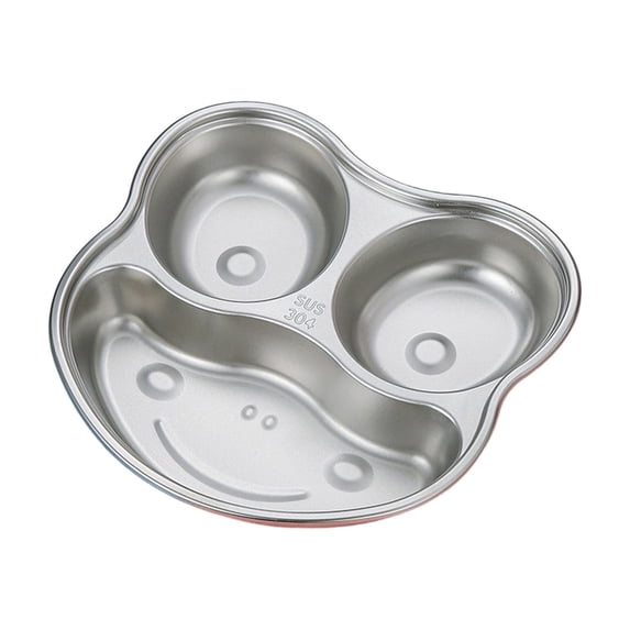 304 Stainless Steel Divided Dinner Plate Separate Compartment Tray Anti Mix Food Portion Control Plate Reusable Serving Tray