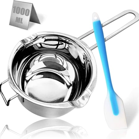 304 Stainless Steel Double Boiler Pot - 1000Ml Melting Kit With Spatula