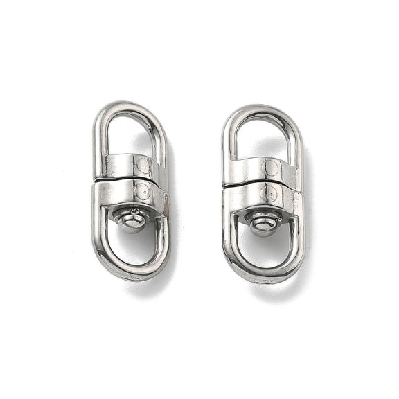 304 Stainless Steel Double Eye Swivel Clasps Swivel Snap Hook Rock Climbing Carabiners Key Clasps Stainless Steel Color 20.5x9x6mm