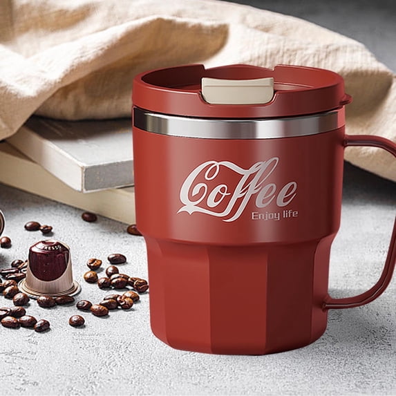304 Stainless Steel Double-Wall Insulated Coffee Mug with Lid - 16oz Large Capacity Vacuum for Hot/Cold Drinks - Leakproof Travel Cup for Office, School, Camping