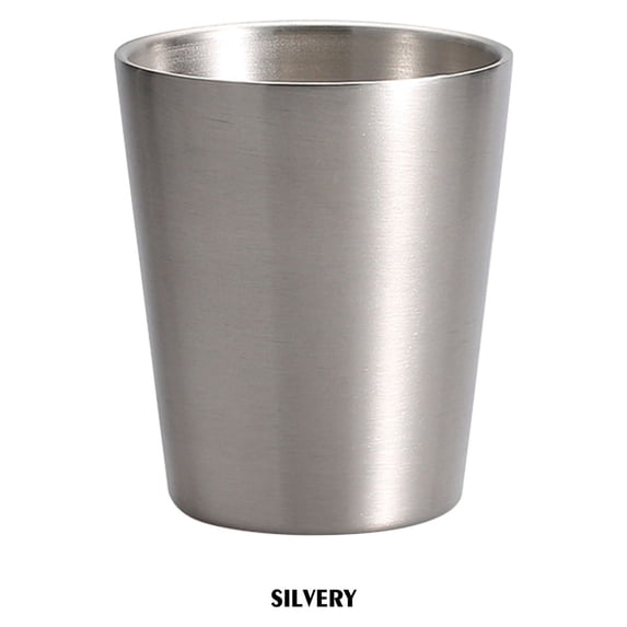 304 Stainless Steel Double-Wall Insulated Cup, Shatterproof Metal Mug for Beer and Coffee, Silver Finish (Style C)