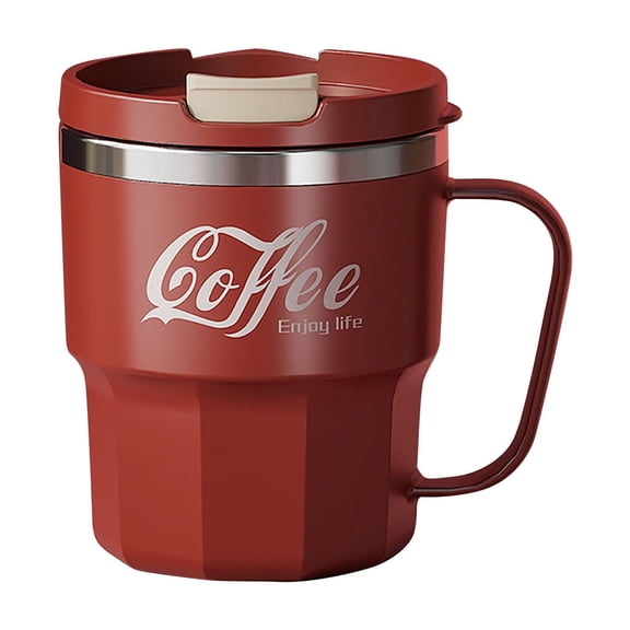 304 Stainless Steel Double Wall Mug, Large Capacity Heat Insulated Coffee Cup, Portable Water Cup With Lid, Reusable Drinking Mug For Students, Office Daily Drinks And Outdoor Casual Use