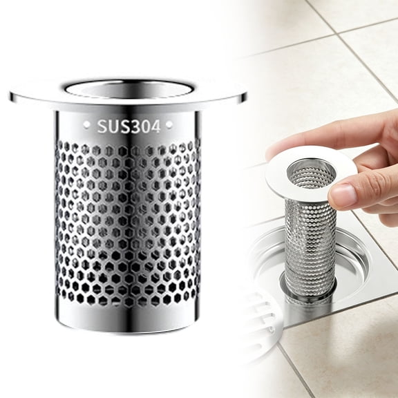 304 Stainless Steel Drain Strainer, Multi-Size Floor Drain Filter Screen, Anti-Clog & Reusable Rust-Proof Mesh, for Kitchen Sink, Bathroom Bathtub, Shower & Laundry Floor Drain (1 PC)