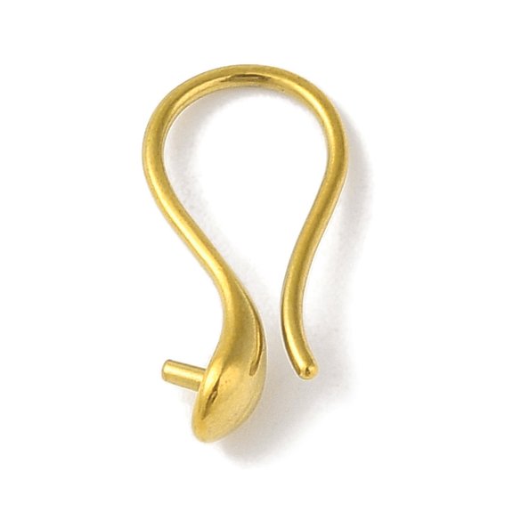 304 Stainless Steel Earring Findings Earring Hooks for Half Drilled Beads Golden 17x4mm Pin: 0.9mm DIY