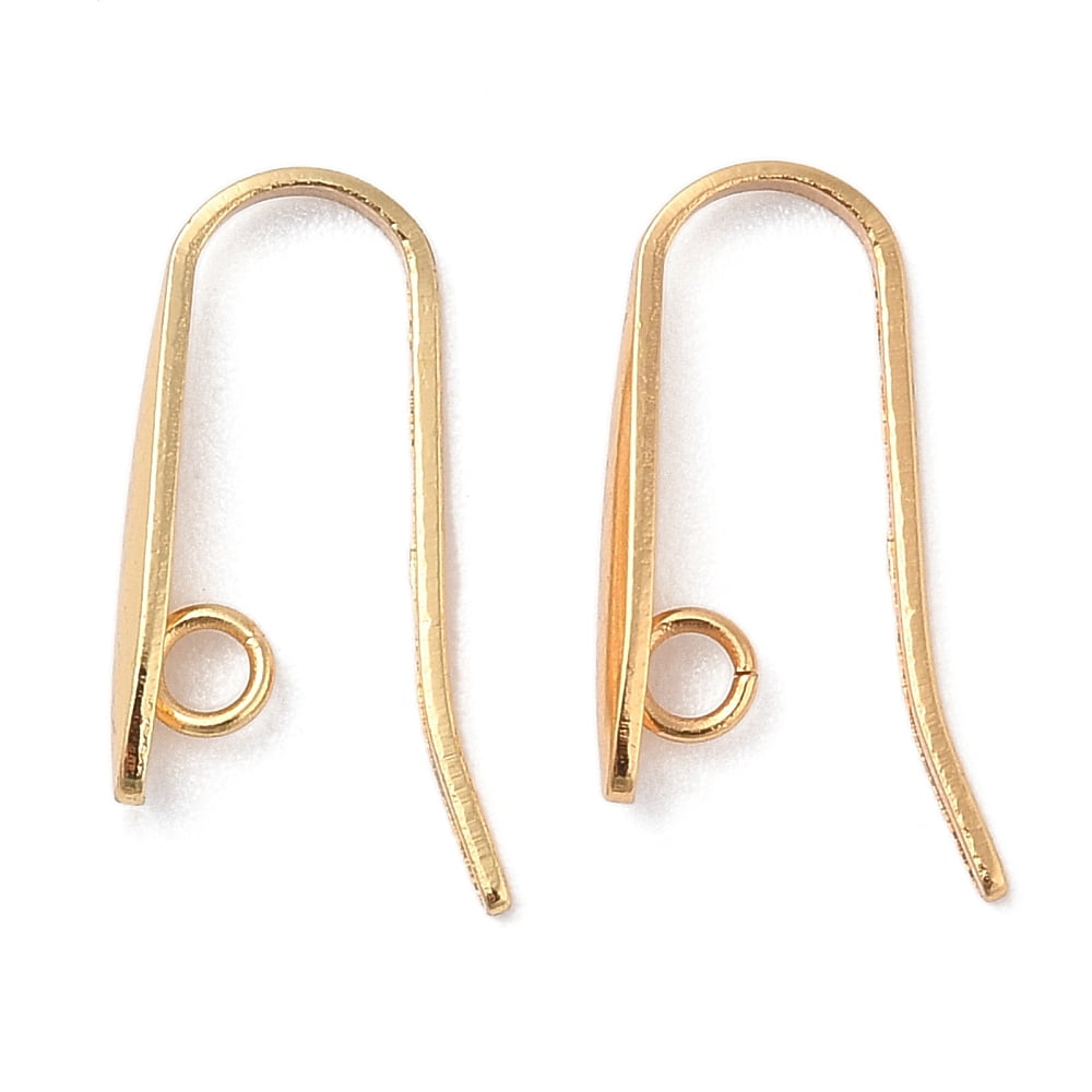 304 Stainless Steel Earring Hooks Golden 19.5x3.5mm Hole: 1.8mm Pin: 1mm