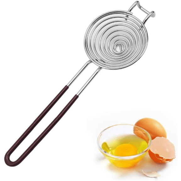 304 Stainless Steel Egg Separator Long Handle Spiral Filter for Baking Kitchen Tool Egg separators non electric for household purposes Dishwasher Safe Yolk White Divider