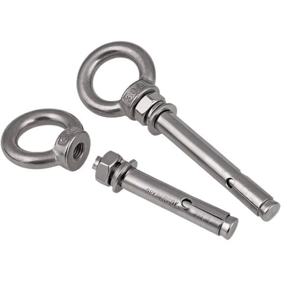304 Stainless Steel Expansion Screw Hook Eyebolt Expansion Bolt Loop Swing Hook M6 M8 M10-M20 1pcs (Color : 50mm, Size : M14)