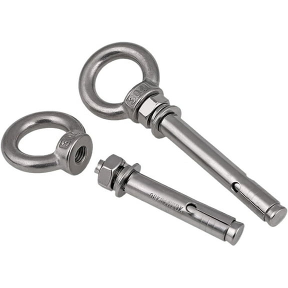 304 Stainless Steel Expansion Screw Hook Eyebolt Expansion Bolt Loop Swing Hook M6 M8 M10-M20 1pcs (Color : 80mm, Size : M8)
