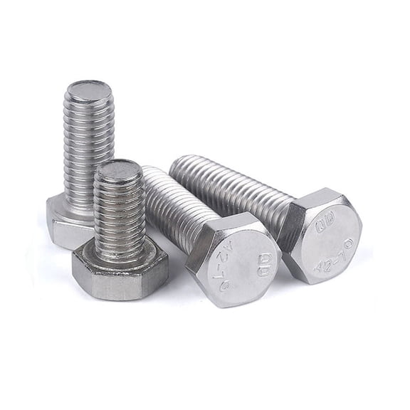 304 Stainless Steel External Hexagon Screw Bolt Outer Hex Screws with Full Thread Fasteners M10 M12