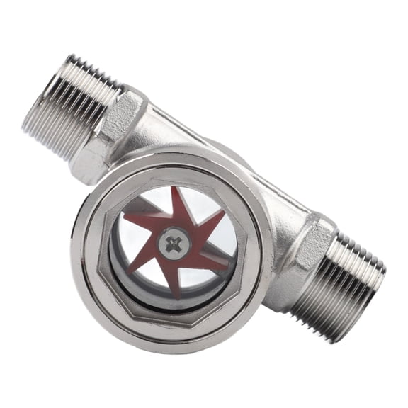 304 Stainless Steel External Thread Water Flow Indicator with Impeller Sight Glass for Real-Time Pipeline Flow Visualization in Industrial, Food Processing(DN20)
