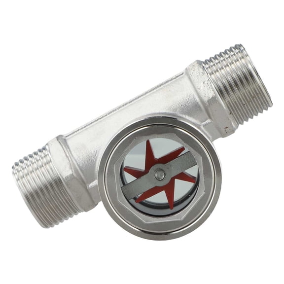 304 Stainless Steel External Thread Water Flow Indicator with Impeller Sight Glass for Real-Time Pipeline Flow Visualization in Industrial, Food Processing(DN25)