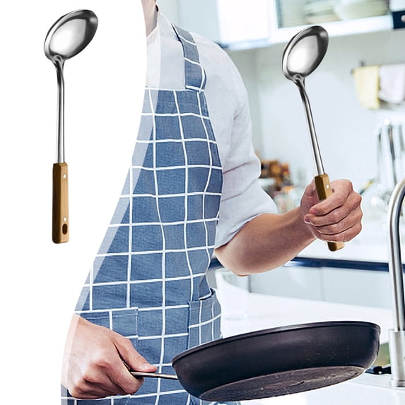 304 Stainless Steel Extra Long Handle Wok Spatula Spoon Cooking Utensil