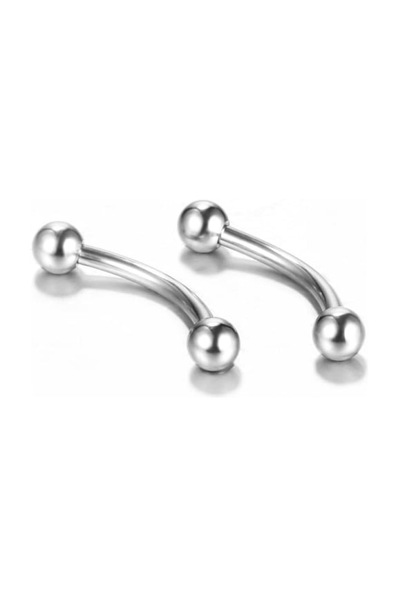 304 Stainless Steel Eyebrow Rings Curved Barbell Eyebrow Piercing Jewelry Stainless Steel Color 3mm Pin: 1.2x6mm DIY