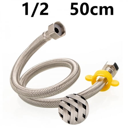 304 Stainless Steel Faucet Braided Water Pipe 1/2 Inch Hot and Cold Water Faucet Inlet Hose Heater Flexible Connecting Pipe