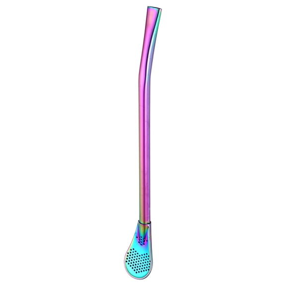 304 Stainless Steel Filter Straw with Stirring Function for Beverages and Loose Leaf Tea Reusable and Durable Design