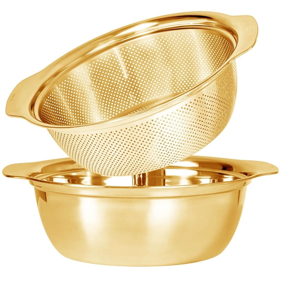 304 Stainless Steel Fine Colander Set 3.5qt Large Capacity Strainer ...