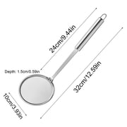 304 Stainless Steel Fine Mesh Skimmer Spoon 12.99" - Extra Fine Strainer for Frying, Grease Scoop, Slotted Ladle - 100 Mesh Strainer for Sauces & Frying
