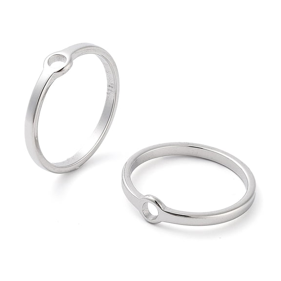 304 Stainless Steel Finger Rings Hollow Ring Stainless Steel Color Inner Diameter: 16mm