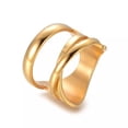 thumbnail image 1 of 304 Stainless Steel Finger Rings Wide Band Hollow Rings Gold Size 7 17Mm Z710, 1 of 3