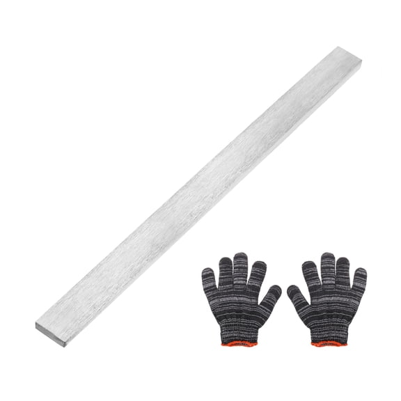 304 Stainless Steel Flat Bar, 15/64" Thickness 25/32" Wide 11-13/16" Long Stainless Steel Bar with Gloves Stock Brushed Finish Trim Strips Sheet for Industry DIY Craft Making