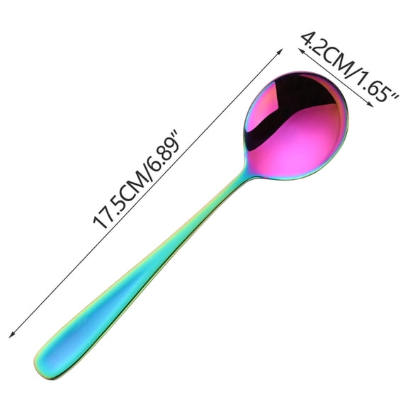 304 Stainless Steel Flat Handle Thickened Dinner Spoon Soup Spoon For Home