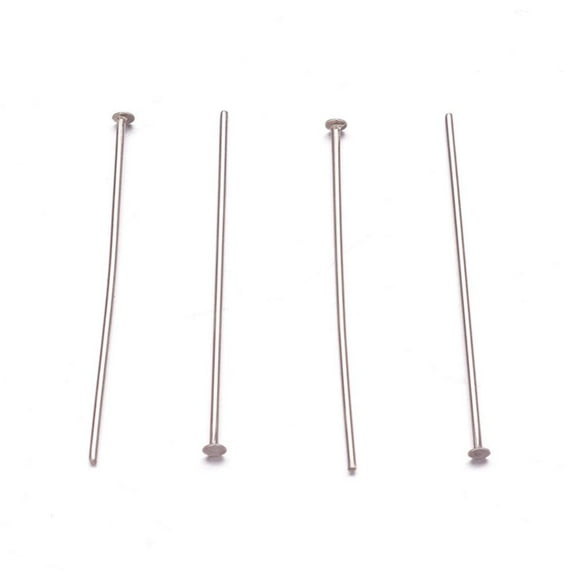 304 Stainless Steel Flat Head Pins Stainless Steel color 50x0.7mm
