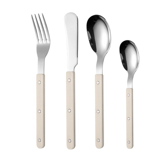 304 Stainless Steel Flatware Kit, Colorful Handle Dinner Cutlery, French Style Knife Fork Spoon Set, Household Tableware, Modern Kitchen Utensil Set, Reusable Dining Silverware, Table Setting Kit