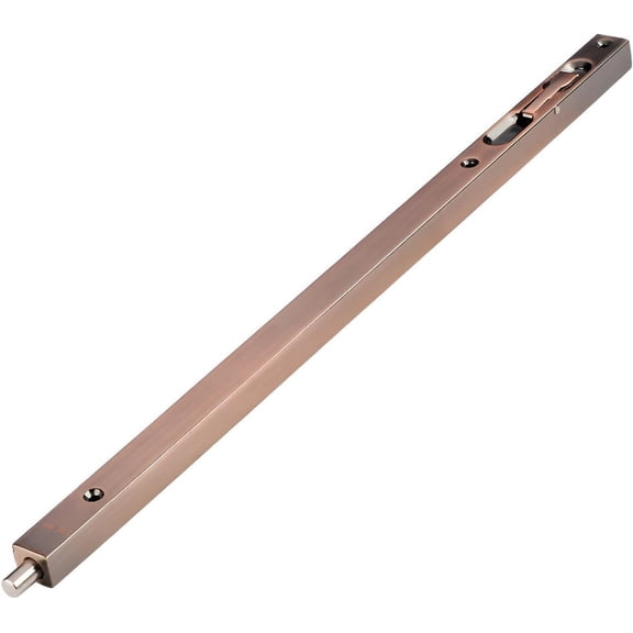 304 Stainless Steel Flush Bolt Lock, Security Slide Bolt for Wooden French Doors, Lever Action with Strike, Screws, Green Bronze Finish(Redbronze,24in/61.5cm)