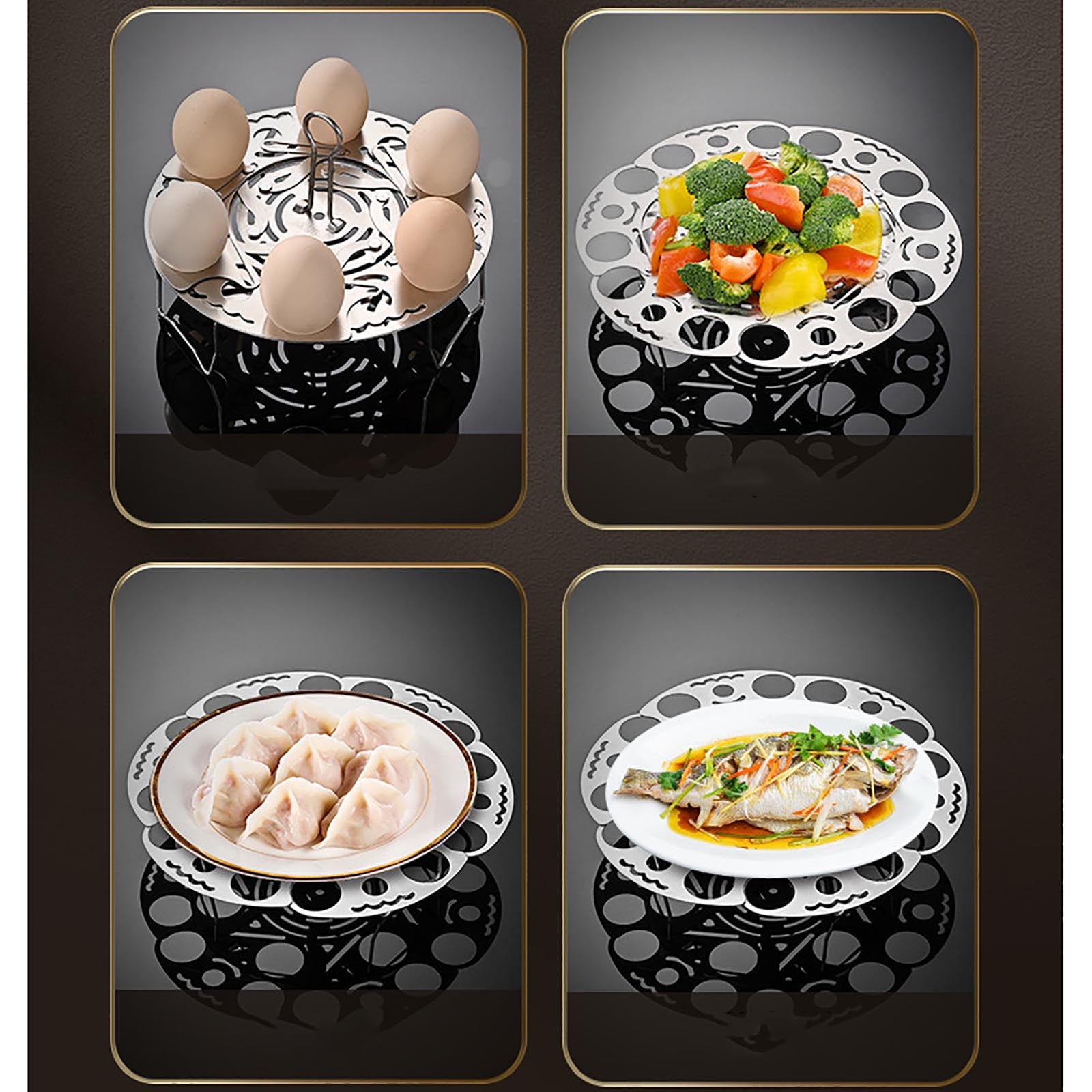 304 Stainless Steel Folding Steamer Basket Tray for Vegetables ...