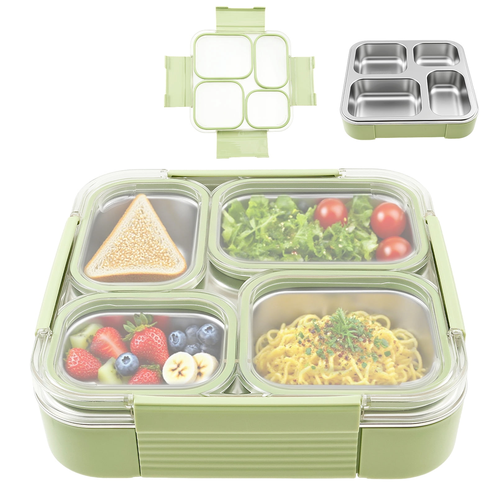 304 Stainless Steel Food Container with Multiple Compartments Reusable ...