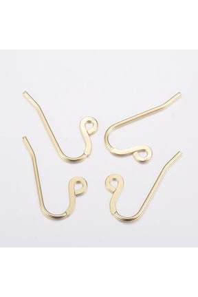 304 Stainless Steel French Earring Hooks Flat Earring Hooks Ear Wire with Horizontal Loop Golden 12x22x1mm Hole: 1.8mm 19 Gauge Pin: 0.9mm
