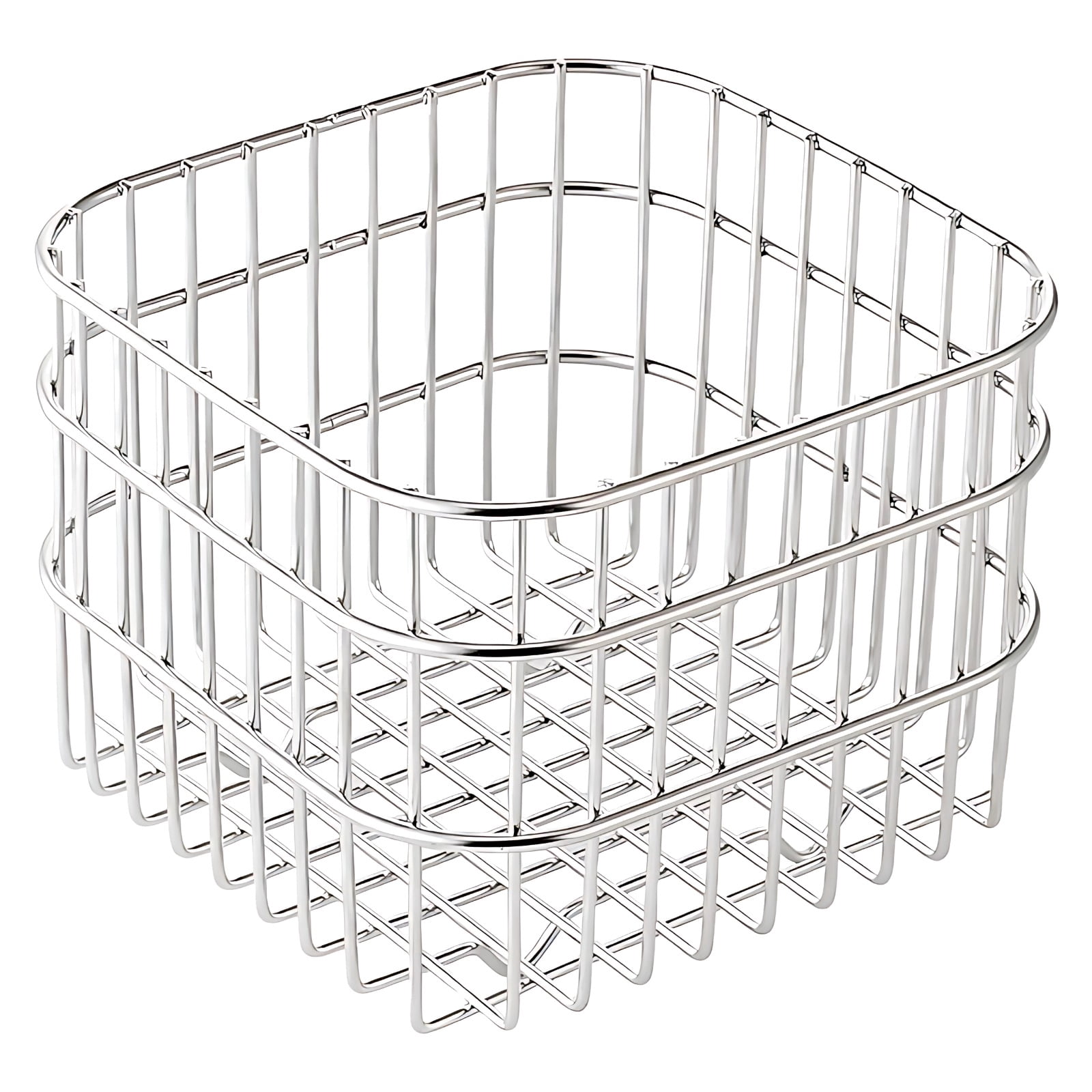 304 Stainless Steel Wire Mesh Colander, Square Fruit Basket for ...