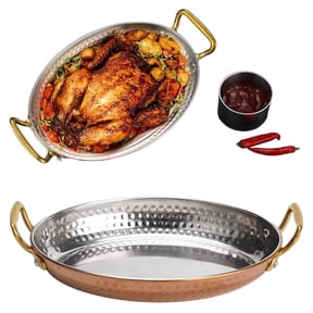 304 Stainless Steel Frying Pan with Handle, Non-Stick, Uncoated, for Home and Restaurant Kitchens, Rose Gold Color