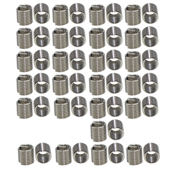 304 Stainless Steel Full Thread Protector Braces Wire Thread Insert Stripped Thread Rethread Repair M5X0.8X2D(50pcs)