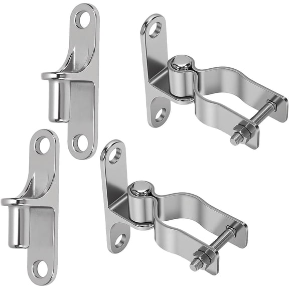 304 Stainless Steel Gate Hinges, 1-3/8in Heavy Duty Farm Gate Hinges for Chain Link Fence Wood Gates Hardware, Wall Mount Hinge with Bolts and Nuts28 2pc