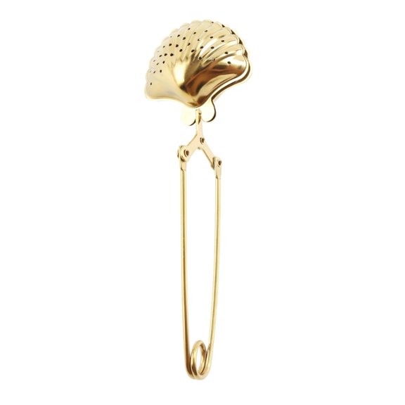 304 Stainless Steel Gold Plated Tea Strainer Fine Mesh Filter with Long Handle Tea Infuser For Loose Leaf And Rustproof